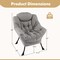 Costway Large Lazy Chair with Cozy Head Pillow Stylish Tufted Back & Seat Armrests Beige/Gray/Pink